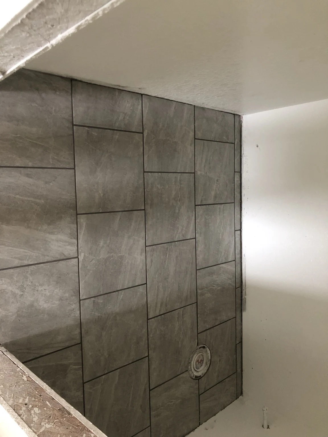 Standalone bathroom tile installation.