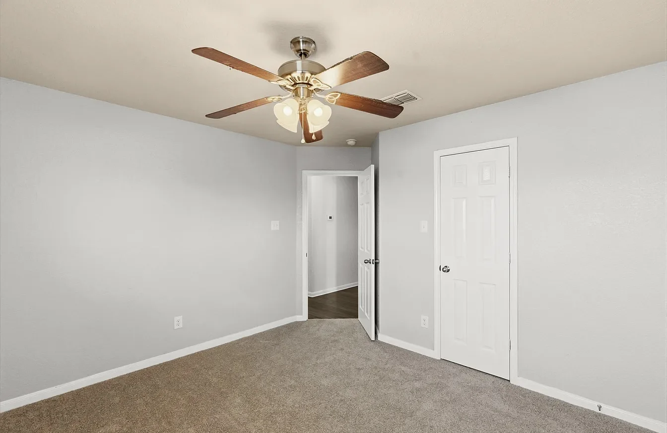 Carpet replacement in an upstairs bedroom.